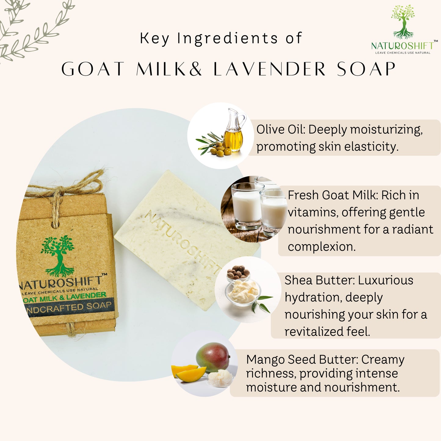 Goat Milk And Lavender Soap Ingredients
Naturoshift Goat Milk And Lavender Soap Ingredients