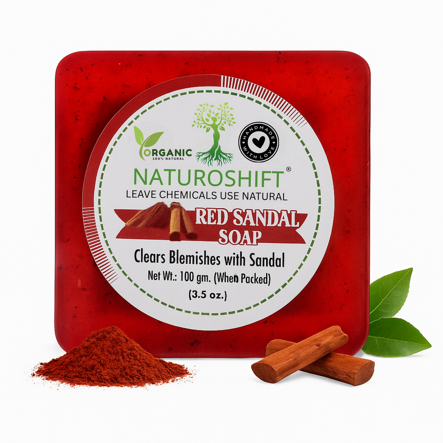 Naturoshift Red Sandal Soap (Pack Of 4)