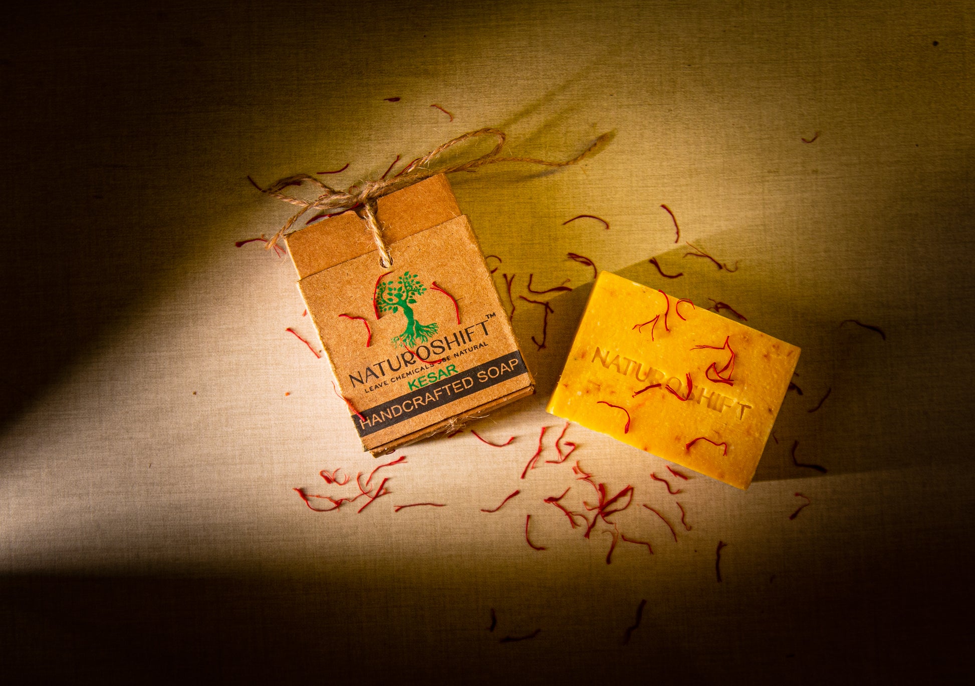 Golden Glow: Naturoshift Kesar Soap, a radiant blend of Kesar and natural oils for luminous skin.