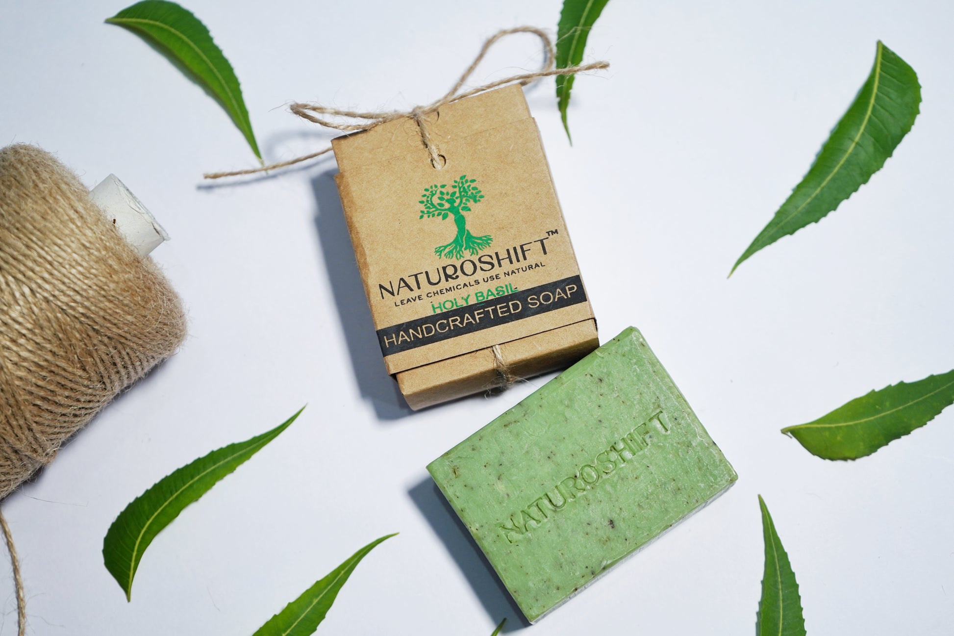 Naturoshift Holy Basil Cold Processed Soap: A harmonious blend of holy basil, kukum butter, and natural goodness for soothing, revitalized skin. Elevate your skincare with the pure and unique formula by NaturoShift